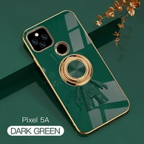 Compatible with Google Pixel 5A 5G Cute Case with 3D Astronaut 360 Ring Holder Hidden Kickstand Plating Camera Protection Cover Soft Silicone Bumper Phone Case for Women Men,Darkgreen