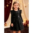thumbnail image 2 of Lanbubble Toddler Girls Tulle Tutu Dress Long Sleeve Sequin Party Dress Fall Winter Clothes 2-6Y, 2 of 9