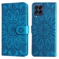 thumbnail image 2 of Allytech Case for Samsung Galaxy A12,Magnetic Flower Patterned Leather Wallet Case with Strap Hybrid Rubber Kickstand Cover For Samsung Galaxy A12,Blue, 2 of 10