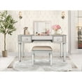 thumbnail image 2 of Mirrored Vanities Desk with Drawers, Bedroom Makeup Vanity Table Set with Mirror and Stool, Flip Up Dressing Table for Bedroom/Makeup Room, Working Desk for Women, Girl Furniture Combo, 2 of 9