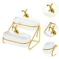 thumbnail image 6 of deevoka Dried Fruit Dish with Lid Platter Serving Tray for Cookies Appetizer Kitchen White 2 Tiers, 6 of 9