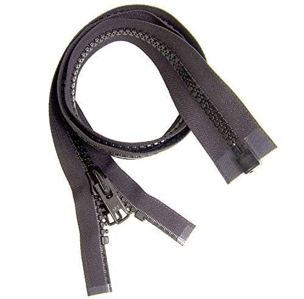 YKK Brand Zipper, Black #10 Separates at The Bottom, Marine Grade Metal Tab Slider, Heavy Duty (250" Inches)