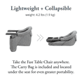 thumbnail image 6 of Inglesina - Fast Table Chair with Fast Tray: Hook On Portable High Chair for Babies and Toddlers, Damage Free Travel Booster Seat for Restaurant Use - Includes Snap On Tray, Stone Gray Mélange, 6 of 6
