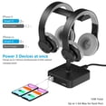 thumbnail image 2 of Soporte para auriculares KAFRI Dual con cargador USB, 2 puertos USB y 2 salidas, 2 of 7