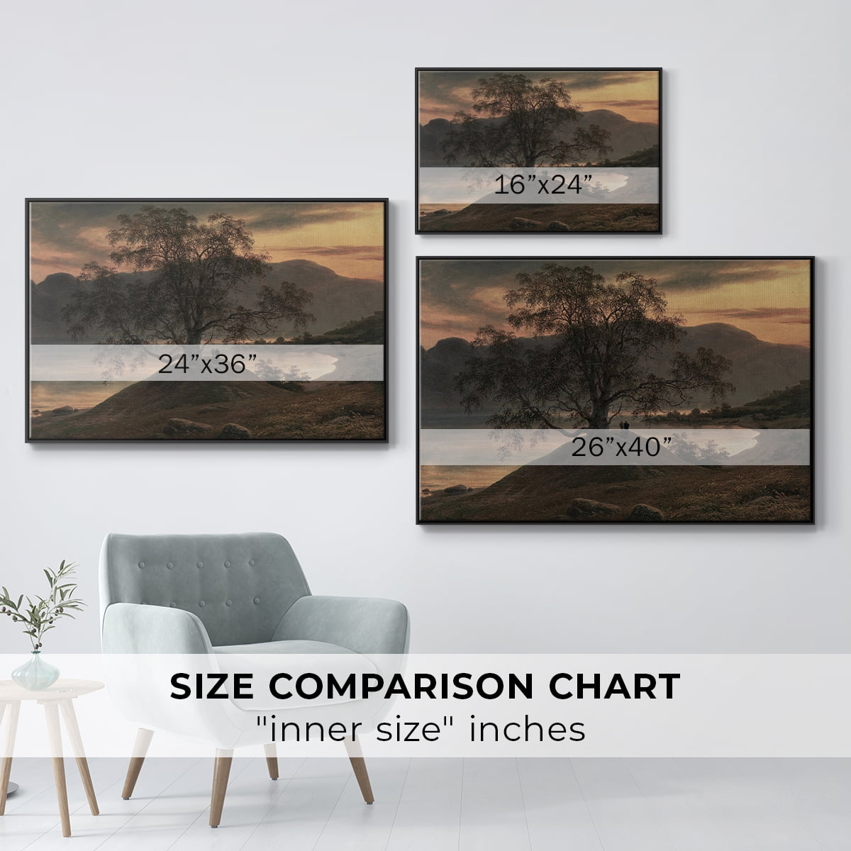 Vintage Landscape-CCCXII By Wexford Home Framed in Black Wood Gallery Wrapped Canvas 17 in. x 25 in.
