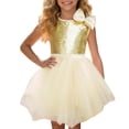 thumbnail image 5 of LYHaoo Girls' Color Sleeveless Party Dress With Cute Round Neck For Kids Stage Performance Ready Lightweight Skirt For Girls，Dresses for School Casual Sizes 4-5 Years Beige, 5 of 6