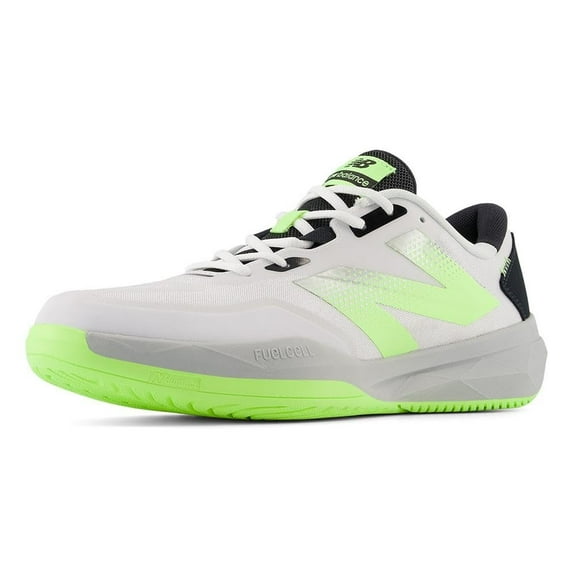 New Balance Men's FuelCell 796 V4 Hard Court Tennis Shoe, White/Bleached Lime Glo/Black, 12.5 Wide