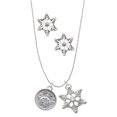 thumbnail image 1 of Delight Jewelry Silvertone Ladybug - Round Seal Silver tone Snowflake Charm Necklace and Stud Earrings, 1 of 4