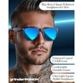 thumbnail image 4 of grinderPUNCH Mens and Womens Polarized Sunglasses UV400 Protection Classic Retro Driving Sun Glasses Trendy Fashion Shades - Blue, 4 of 7