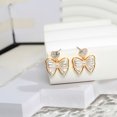 thumbnail image 5 of HETICA Gold Bow Earrings for Women, Heart Shaped Cubic Zirconia Stud Drop Bow Earrings Cute Sparkly Jewelry Gifts for Women, 5 of 7