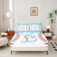 thumbnail image 2 of Manfei Cartoon Baseball Fitted Sheet, Kawaii Letter BQueen Bedding, Light Blue B 3 Pieces, 1 Fitted Sheet and 2 Pillowcases, 2 of 6