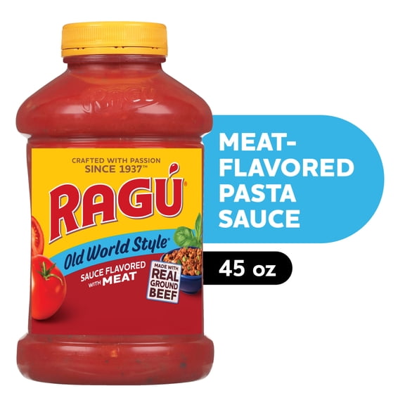 RAGU Old World Style Pasta Sauce, Flavored with Meat, 45 oz