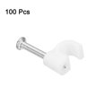 thumbnail image 3 of Unique Bargains 100 Packs 0.16 Inch Cable Clips, Ethernet Cable Clamps with Steel Nails, White, 3 of 6