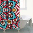 thumbnail image 2 of Boho Chic Mandala Shower Curtain, Ethnic Inspired Symmetrical Geometric Pattern, Waterproof Machine Washable Bath Curtain with 12 Hooks, 2 of 2