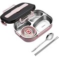 thumbnail image 1 of Nvzi 304 Stainless Steel Leakproof Bento Box Lunch Box Metal Lunch Containers with 4 Compartments 1.2L Large Capacity with Tableware for Kids and Adults (Pink), 1 of 5