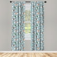 thumbnail image 2 of Ambesonne Mystical Curtains, Eyes Heart Triangle Circle, Pair of 28"x95", Pale Brown Sea Green, 2 of 4