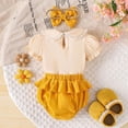 thumbnail image 6 of JUMEYU Newborn Girl Clothes Princess Baby Girls Bodysuits Newborn to Infant 0 3 6 9 12 18 24 Months (Yellow,3-6 Months), 6 of 7