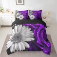 thumbnail image 2 of Erosebridal Rose 7 Pcs Comforter Set King,Purple Gray Black Rose Bed in a Bag with Flat Sheet and Fitted Sheet,3D Rose Flowers Daisy Floral Romantic Rose Bedding Set with Pillowcase & Sham, 2 of 5