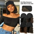thumbnail image 3 of Perruque Bouclée Casquette de Baseball avec Perruque Cheveux Courts Femmes Perruque Ajustable Chapeau, 3 of 7