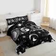 thumbnail image 3 of Homewish Boho Sun Moon Full Size Comforter Sets,Bohemain Tribal Bedding Comforter Set,White Black Bedding Sets For Kids,Ultra Soft Home Decor Reversible,3pcs, 3 of 8