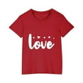 thumbnail image 1 of Posijego T-Shirt de la Saint-Valentin pour Garçons et Filles, T-Shirt Graphique avec Cœur, T-Shirts à Manches Courtes pour Enfants, Hauts en Coton, Vêtements, 1 of 6