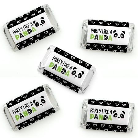 Party Like A Panda Bear Mini Candy Bar Wrapper Stickers Baby