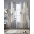 thumbnail image 2 of Wood Grain Sheer Curtains 2 Panels Set Yellow Gray White Mottled Texture Distressed Sheer Window Curtains Light Filtering Rod Pocket Voile Drapes for Bedroom Living Room 52"X84", 2 of 8