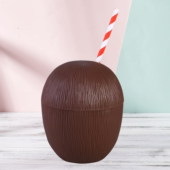 LULULION Hawaiian Coconut Cups Tiki Style Adorable Tropical Party Decorations