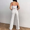 thumbnail image 6 of 2 Piece Pajamas Set for Women BWASD Ribbed Ruffled Camisole Top and Long Soft Loungewear Outfits Nightwear Comfy Sleepwear Sping Summer Home Suit 2026 S-XXXL Pink, 6 of 6