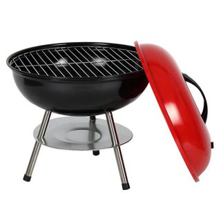 Alpine Cuisine Premium 14 Charcoal BBQ Grill Round for Outdoor Cooking,  Barbecue Coal Kettle Bowl Grill Portable Heavy Duty Round with Legs  Grilling