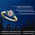 thumbnail image 2 of Gem Stone King 18K Yellow Gold Plated Silver Mercury Mist Mystic Topaz and Blue Diamond Engagement Ring for Women | 1.30 Cttw | Oval 7X5MM | Gemstone November Birthstone | Size 9, 2 of 6
