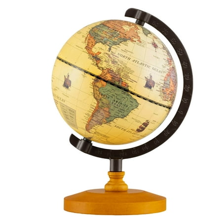 Costway Antique World Globe for Kids & Adults 5.5-Inch Desktop Rotating Globe for Home