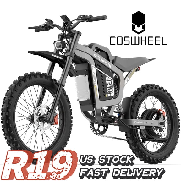 6000W(Peak) COSWHEEL R19 Ebike for Teens Adults,72V40AH AH 50MPH Electric Dirt Bike with 19"Motorcycle Tire,Dual Hydraulic Brake Mountain Off-Road Dirtbike for Ages