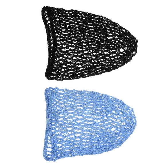 ROSENICE Hairnet for Sleeping 2Pcs Mesh Crochet Design for and Light Blue 11.4x7.9in