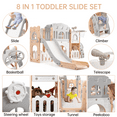 thumbnail image 4 of 8 in 1 Toddler Slide Indoor Playground, with Slide, Basketball Hoop, Climber, Telescope, Tunnel and Large Storage Space, for Toddler 1-3, 4 of 9