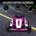 thumbnail image 3 of Lumiparty Go Kart for Kids, 24V Drift Kart with 200W*2  Powerful Motor, 7AH Big Battery, 8.1MPH High Speed, Electric Pedals, Music, Horn, Electric Go Kart Outdoor Race Toy, Pink, 3 of 9