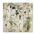 thumbnail image 3 of Designart 'Black and Green Olives With Olive Branches & Leaves' Lake House Print on Natural Pine Wood, 3 of 5