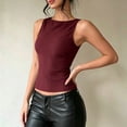 thumbnail image 2 of Bibifish Womens Tank Tops Boat Neck Solid Slim Cropped Summer Sleeveless Camisole Fitted Stretch Layering Undergarment Tops, 2 of 5