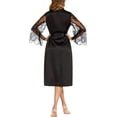 thumbnail image 3 of Avidlove Women's Satin Kimono Robes Lace Long Sleeve Bridesmaid Wedding Bathrobes with Belt Sleepwear, 3 of 4