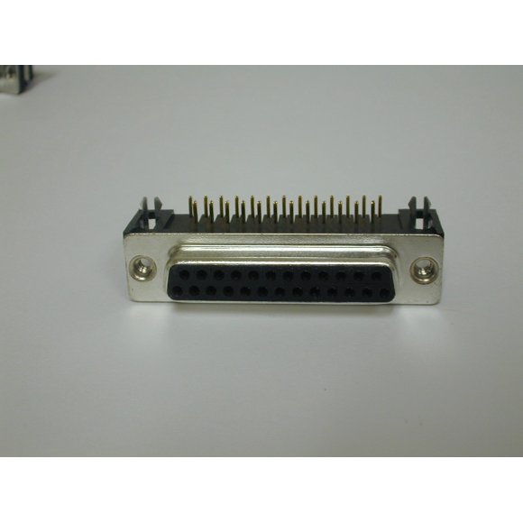 4731-25-41-P1 NorComp Inc. DB25 Female R/A PCB mounted metal shell D-Sub w/ 4-40 Insert, Inside Ground Strap & Board Lock(5/PKG) Non-RoHS