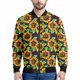 thumbnail image 3 of Chaqueta con cremallera y estampado 3D de girasoles para hombre, sudaderas con capucha y estampado floral de plantas, abrigos de gran tamaño de manga larga para la calle, 3 of 5