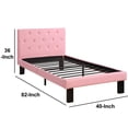 thumbnail image 5 of Benzara Faux Leather Upholstered Twin Size Bed with Tufted Headboard - Pink, 5 of 7