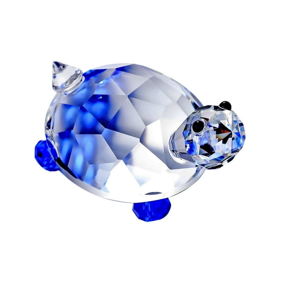 Crystal Little Turtle Figurine Animals Lovely Craft Home Decor Ornaments Collectible Birthday Gifts,Blue
