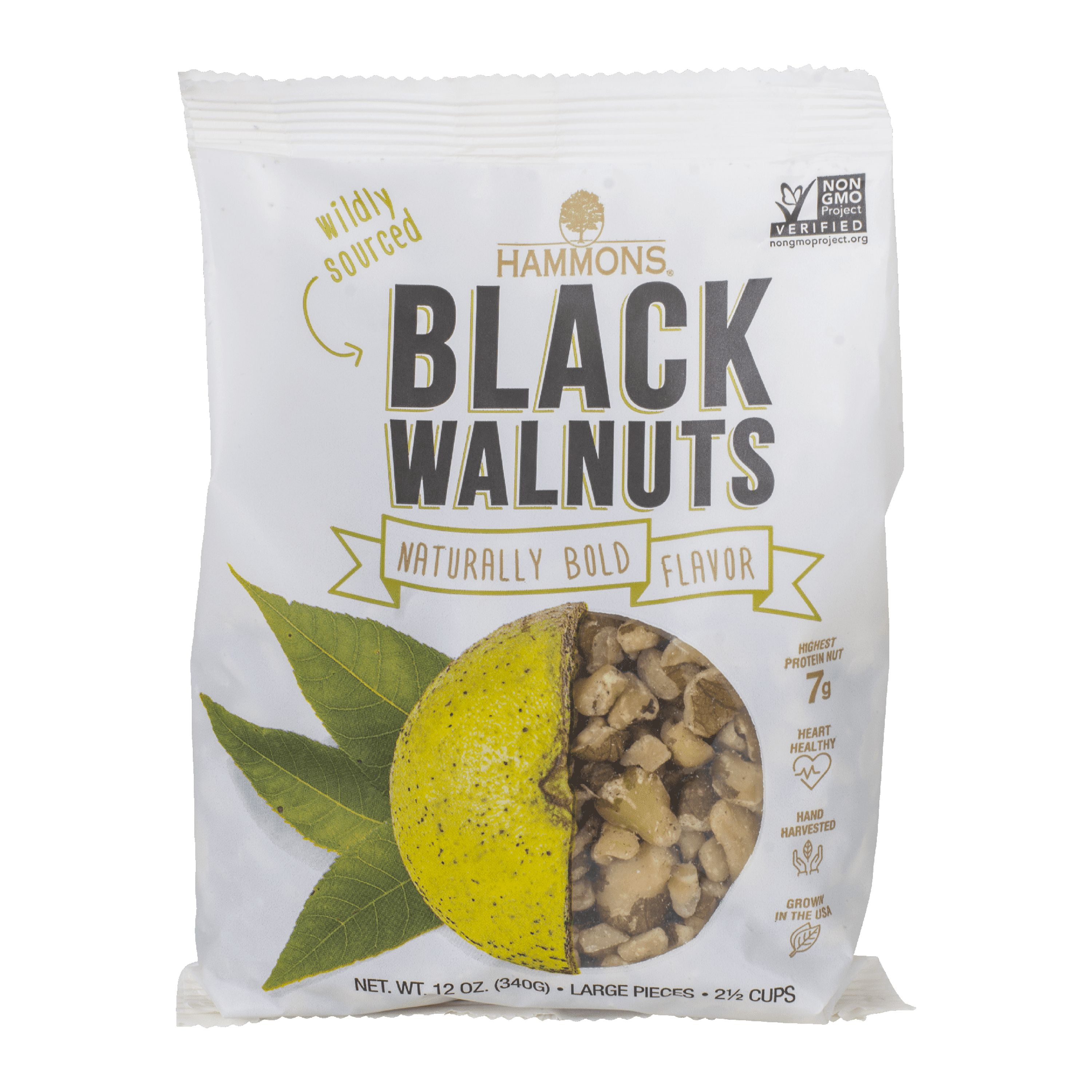 Hammons Black Walnuts Large Pieces, 12 oz