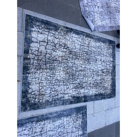 Yesfashion Carpets Area Rugs Washable Velvet (Total 1150Gsm) Pearl Velvet Cotton Tpr Washed Folding Backing Carpet Sqd-Abstract-Qionglin green 9*12ft