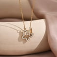 thumbnail image 3 of Sunyuer Interlocking Butterfly Ring Pendant Necklace, 18K Gold Plated Chain, Dainty Love Design, 3 of 6