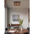thumbnail image 6 of Kira Home Carlson 3-Light Modern Flush Mount, Walnut Wood and Black Finish, 6 of 7