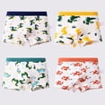 thumbnail image 2 of LRen Boys Boxer Briefs Cotton Kids Toddler Underwear 4-Pack Soft Breathable Underwears Casual Cute Prints Stretch Flat Underwear 2-11 Years, 2 of 3