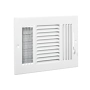 6x10 Floor Registers - 6 Pack HVAC Floor Vents - Adjustable Iron Vent Grilles for Home Office - Rustproof Air Vents Deflector with Metal Damper - White
