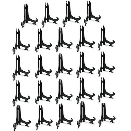 5" Black 24pcs/Set Plastic Easels Plate Display Stands Picture Frame Stand Holder